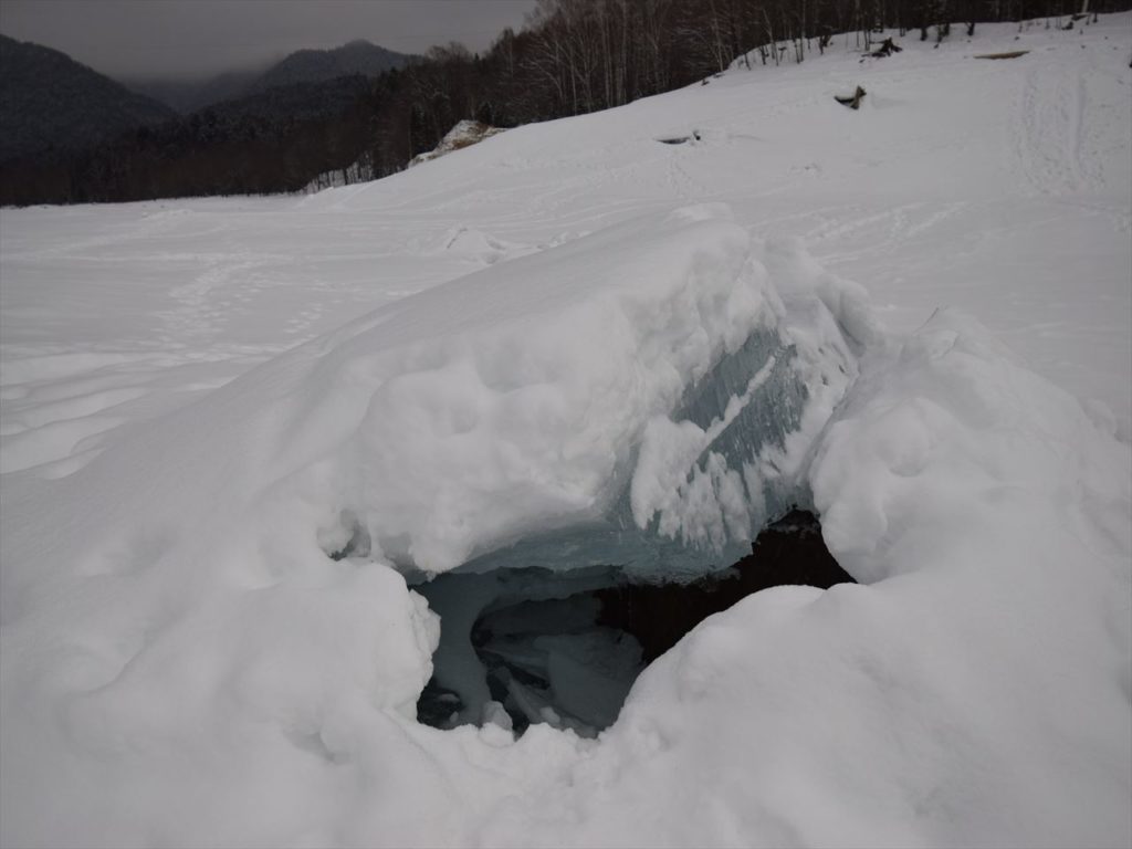 糠平湖のキノコ氷
